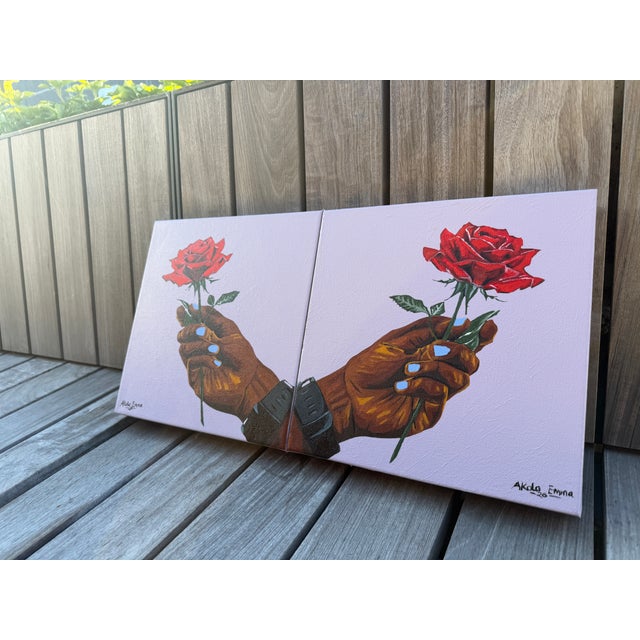 A Rose for Trying, 1, by Emmanuel Akolo, (2026), Acrylic on Canvas For Sale - Image 9 of 9