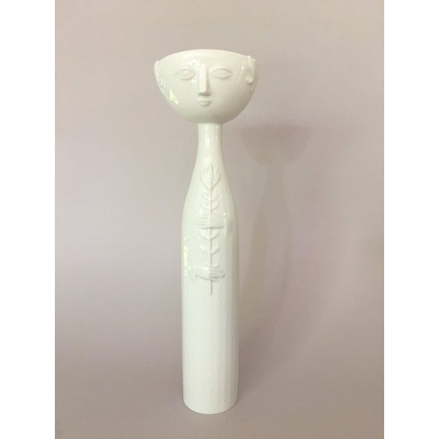 Bjorn Wiinblad for Rosenthal Studio Line Tall White Porcelain Eva Vase