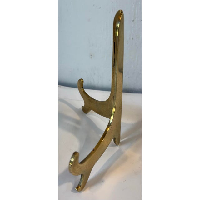 Mid-Century Modern Vintage Solid Brass Petite Easel For Sale - Image 3 of 6