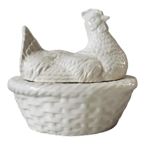 Vintage Lidded Hen Ceramic Serving Dish