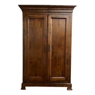 1990s Baker Furniture Chestnut Armoire For Sale