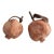 Late 20th Century Artisan Hand-Molded Terracotta Pomegranate Sculptures With Metal Foliage - Pair For Sale
