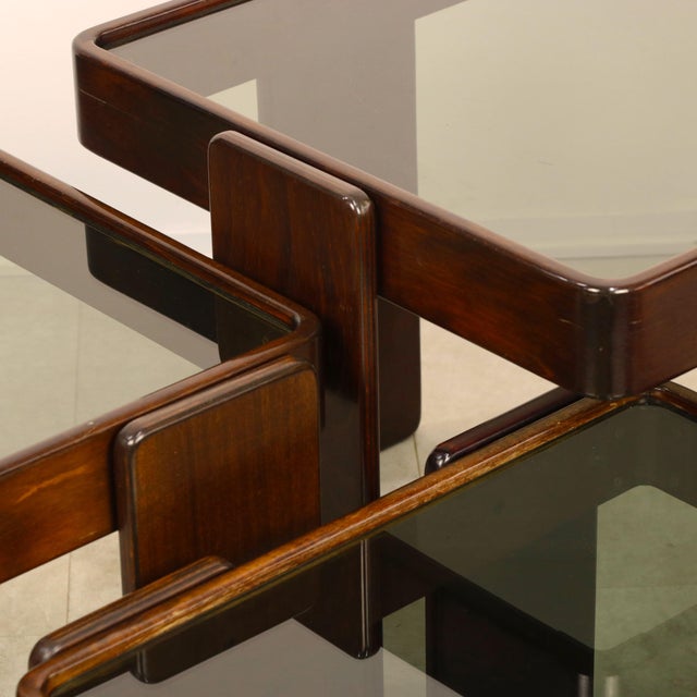 Mid-Century Modern Glass Mod. 784 Nesting Tables by Gianfranco Frattini for Cassina, 1970s, Set of 3 For Sale - Image 3 of 8