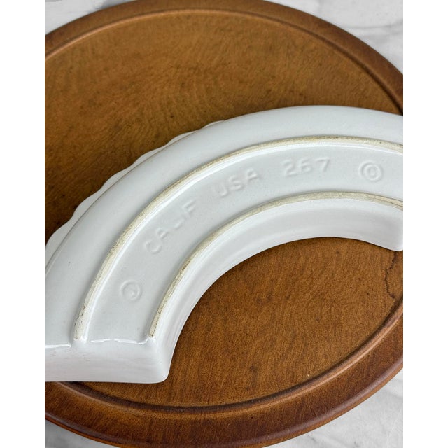 Mid-Century California Pottery Orange & White Lazy Susan Chip & Dip Centerpiece For Sale - Image 11 of 11