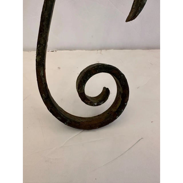 Traditional Antique Wrought Iron Wall Sconces -A Pair For Sale - Image 3 of 10