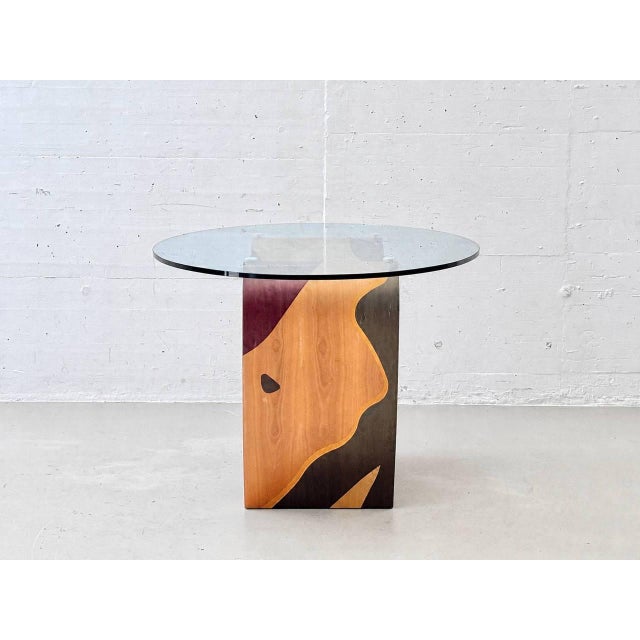 Sculptural Dining Table with Inlays and Glass Top by Carlo Malnati, Italy, 1980s For Sale - Image 13 of 16