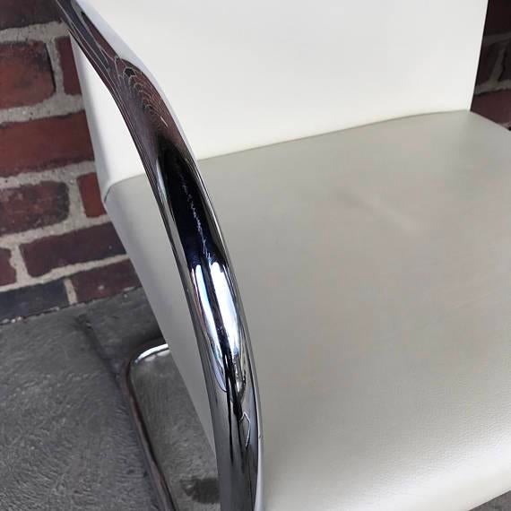 Knoll Brno White Tubular Chrome Chairs- Set of 4 | Chairish