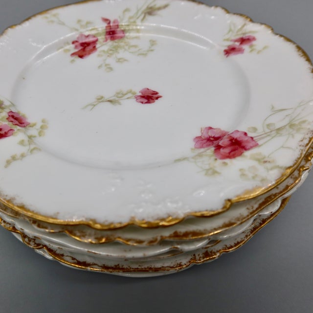 White Antique C. Ahrenfeldt Limoges Dessert Plates, Set of 6 — Late 19th Century French Porcelain For Sale - Image 8 of 11