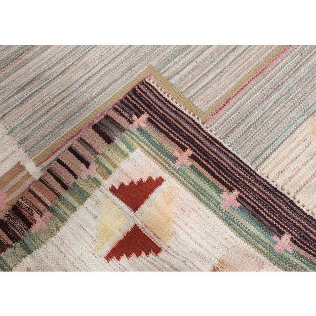 Greige Doris Leslie Blau Vintage Swedish Rug For Sale - Image 8 of 8