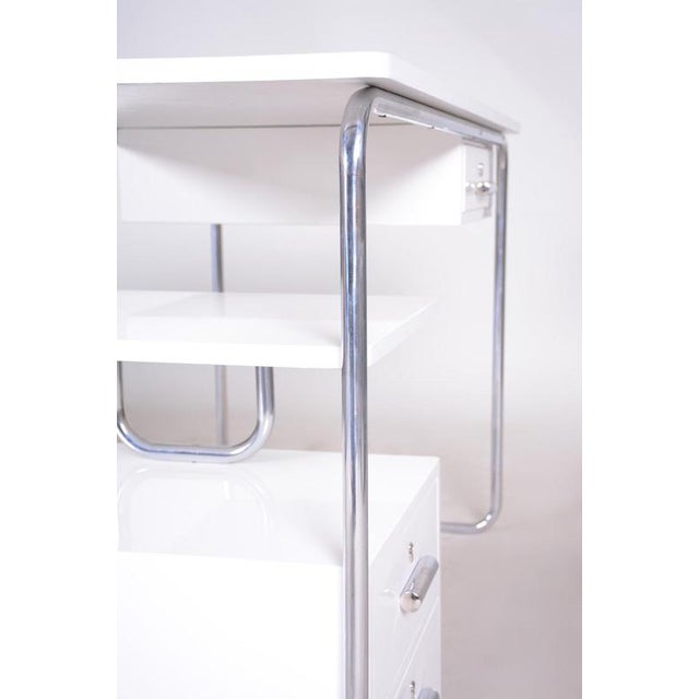 Bauhaus Writing Desk in Chromed Steel and Lacquered Wood, Germany, 1930s For Sale - Image 13 of 14