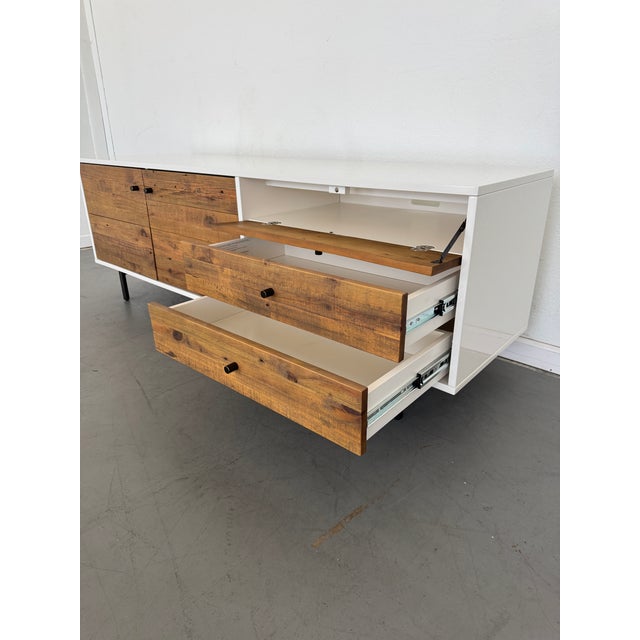 West Elm Reclaimed Wood and Lacquer Media Console For Sale In Austin - Image 6 of 8