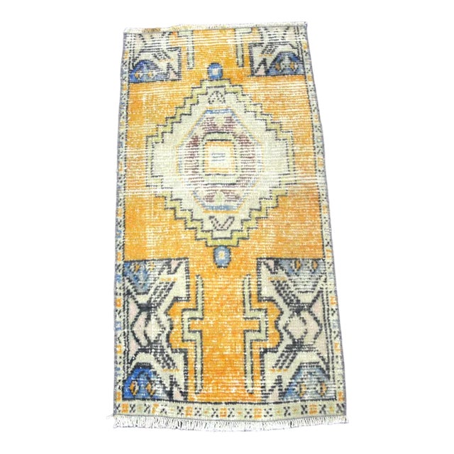 Handmade Oushak Door Mat Rug, 1960 For Sale