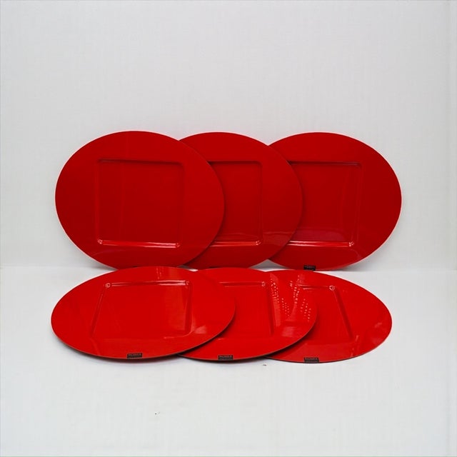 Italian Space Age Red Placemats from Robex, 1970s, Set of 6 For Sale - Image 13 of 13