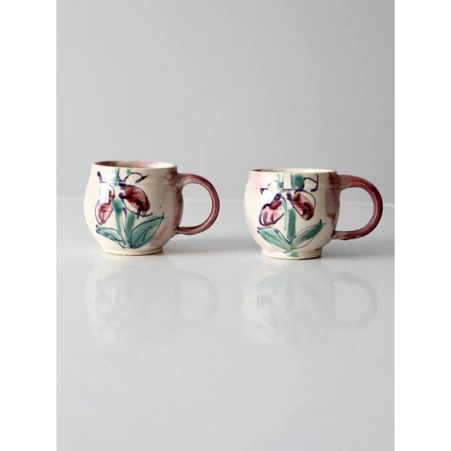 Vintage Studio Pottery Mugs - a Pair For Sale - Image 4 of 12