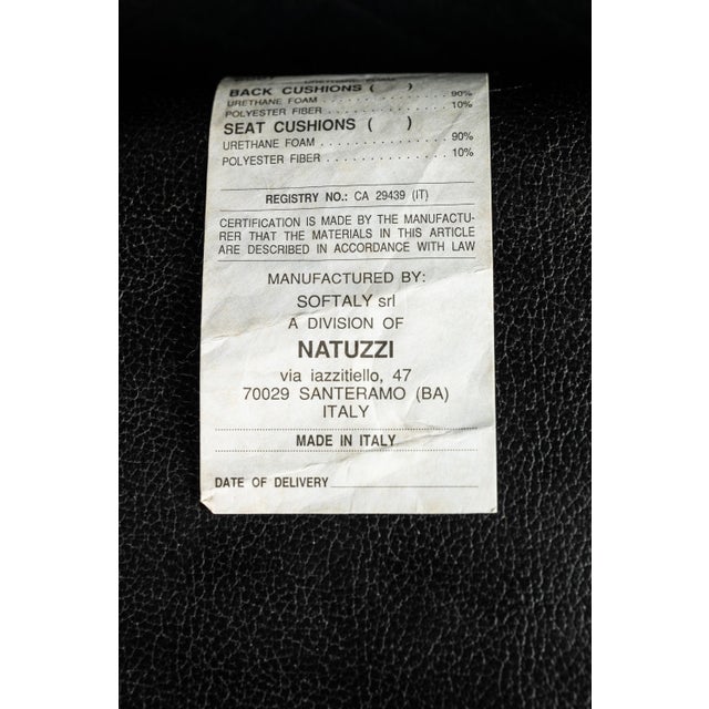 Post Modern Three Seat Sofa in Orignal Leather by Natuzzi Attributed to Pierluigi Cerri, Italy, Circa 1990s For Sale - Image 12 of 12