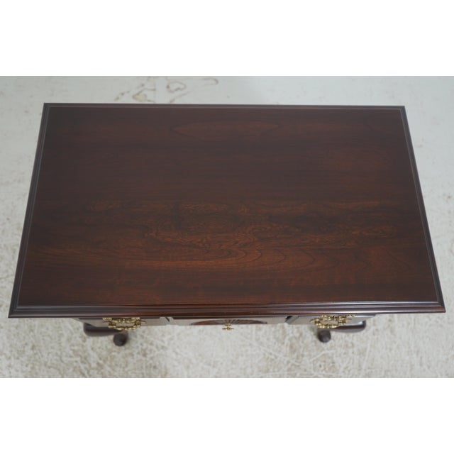 Wood Harden Cherry Queen Anne Style Lowboy W. 4 Drawers For Sale - Image 7 of 18