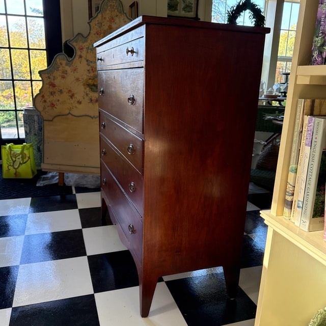 Handsome Large 18th Century Antique Cherry Hepplewhite Tall Dresser For Sale - Image 6 of 11