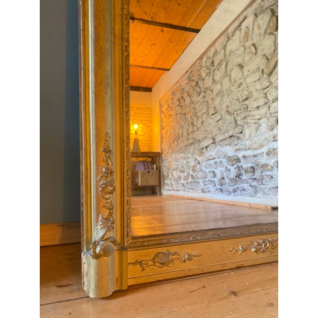 Traditional Antique Empire Stucco and Gilt Wood Mirror, 1800s For Sale - Image 3 of 9