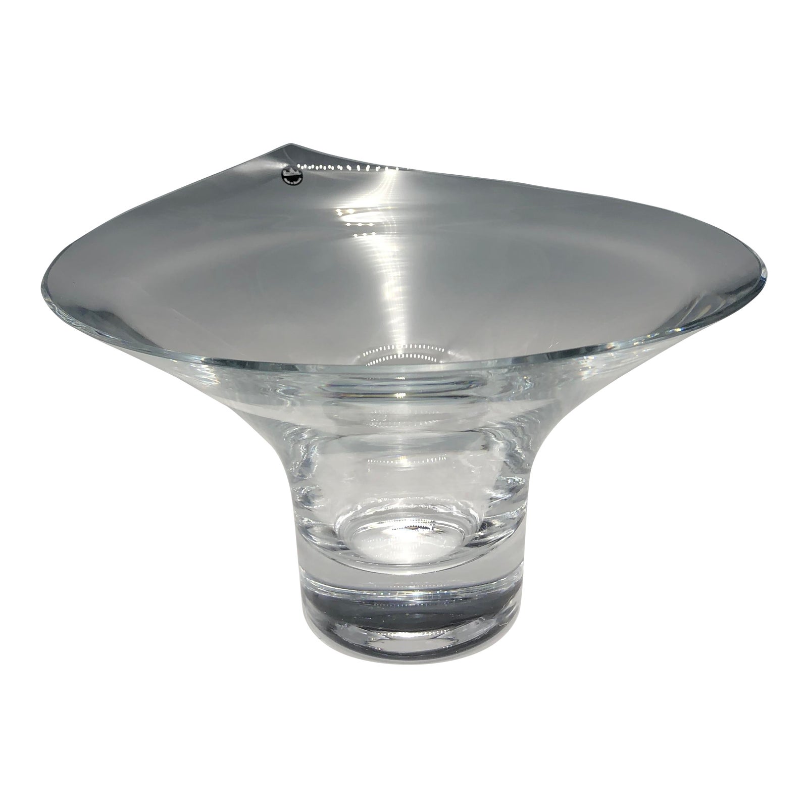 Clear Rosenthal Crystal Glass Calla Pedestal Bowl Centerpiece Chairish