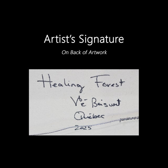 Healing Forest - Abstract Green Tone Textural Floral Acrylic Canvas Painting Original Artwork by Ve Boisvert For Sale - Image 9 of 9