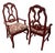 Vintage Red Chinoiserie-Style Armchairs With Floral Upholstery For Sale