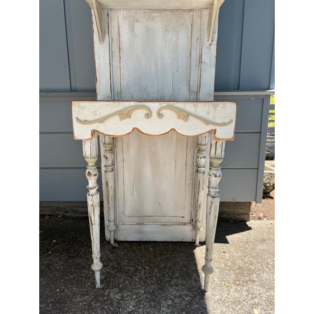 Shabby Chic Vintage Distressed Painted Wood Étagère With Shelves For Sale - Image 3 of 3