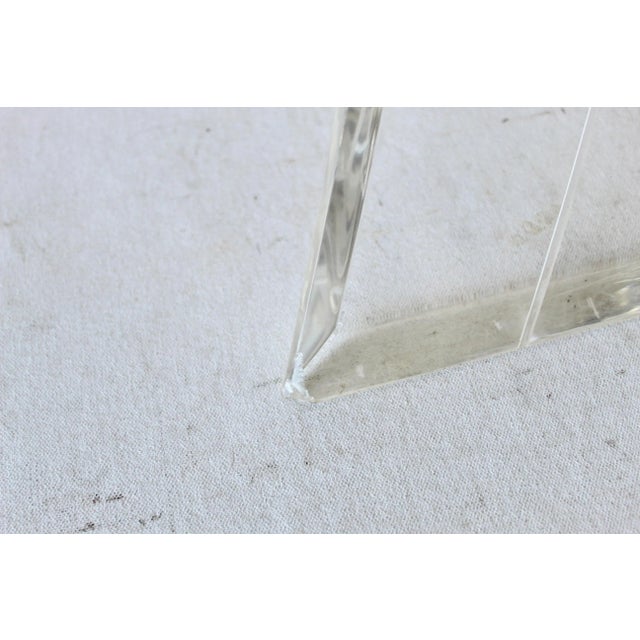 Transparent Lion in Frost Style Lucite Butterfly End Side Accent Table BaseHollywood Regency For Sale - Image 8 of 11