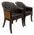 Vintage Leather & Cane Barrel Armchairs - Pair For Sale