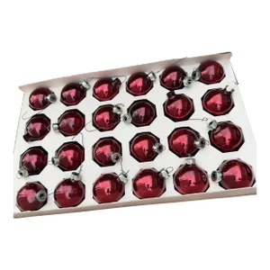 Vintage Rauch Burgundy Mercury Glass Ornaments- 24 Pieces