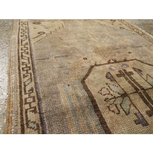 Rustic Galerie Shabab Collection Mid-20th Century Turkish Oushak Throw Rug For Sale - Image 3 of 8