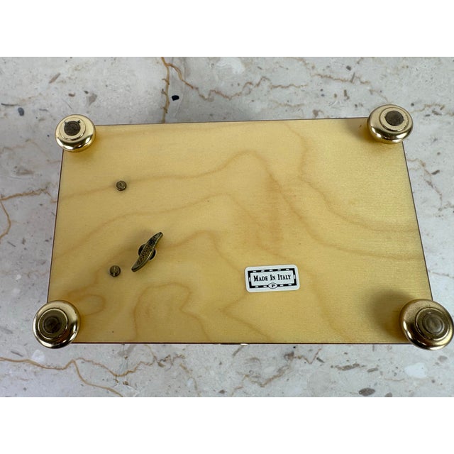 Handsome Italian Handcrafted Inlaid Burled Walnut Music Box For Sale - Image 10 of 12