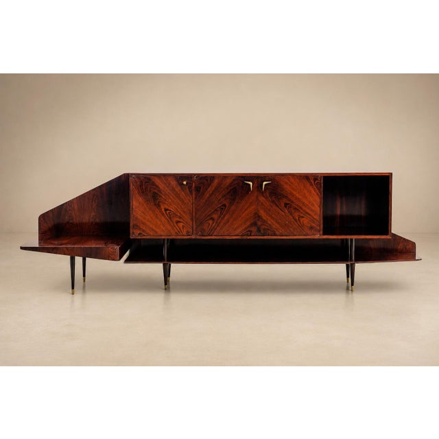 Brown Brazilian Modern Credenza by Giuseppe Scapinelli in Brazilian Rosewood, Brazil, 1950s For Sale - Image 8 of 18