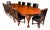 Antique Queen Anne Revival Burr Walnut Dining Table and Chairs, 19th Century, Set of 11 For Sale