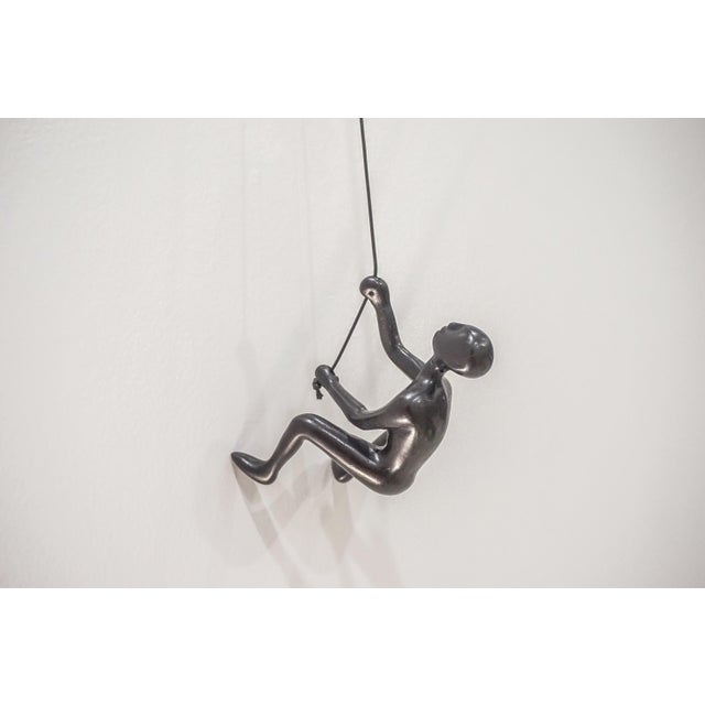 Contemporary Black Position 5 Climbing Man Wall Art For Sale - Image 3 of 6