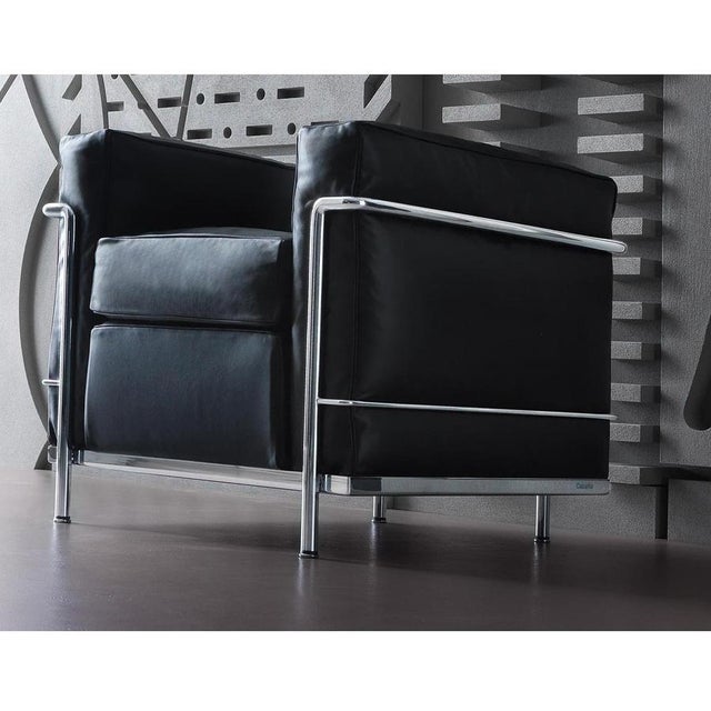 Metal LC2 Poltrona Armchair by Le Corbusier, Jeanneret, Charlotte Perriand for Cassina For Sale - Image 7 of 13