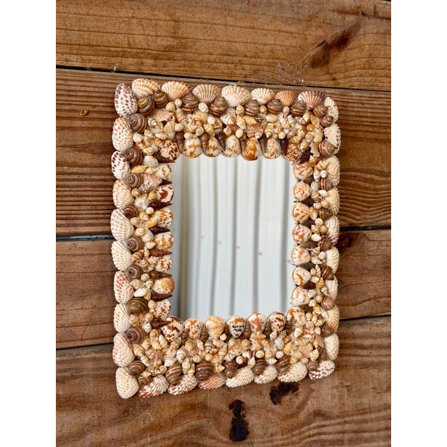Vintage Organic Coastal Seashell Wall Mirror For Sale - Image 9 of 9