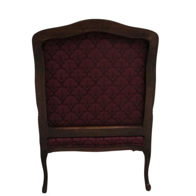 1980s Hickory White French Country Carved Living Room Arm Lounge Chair For Sale - Image 9 of 11