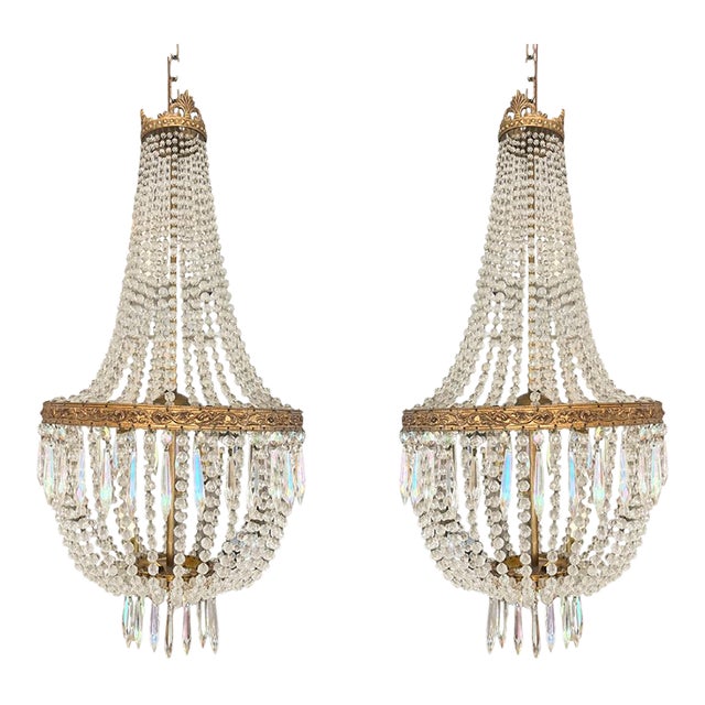 19th Century Sack Chandeliers - a Pair For Sale