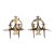 Monumental Pair of Antique New Orleans Hand-Forged Gilt Iron Spanish Revival Candle Sconces For Sale