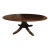 1960s Vintage Mahogany Oval Coffee Table With Brass Accents For Sale