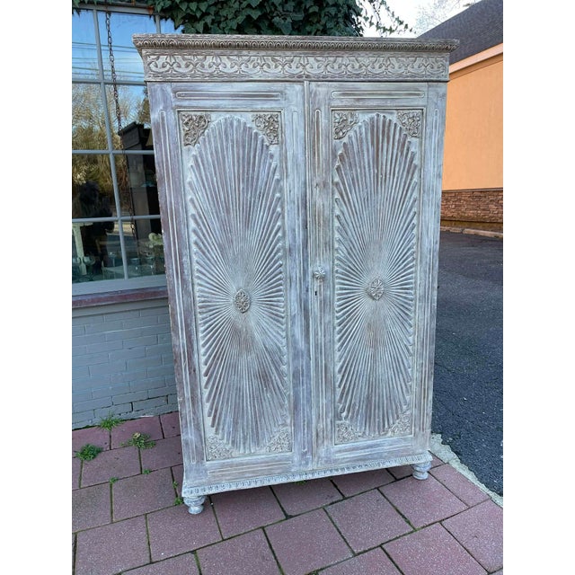 Anglo-Indian Solid Teakwood Press Armoire Wardrobe Cupboard, Mid 19th Century For Sale - Image 4 of 16