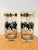 A vintage set of 2 high ball glasses, a nod to the glamorous era of 1960s horse racing. Each glass showcases thoroughbreds...