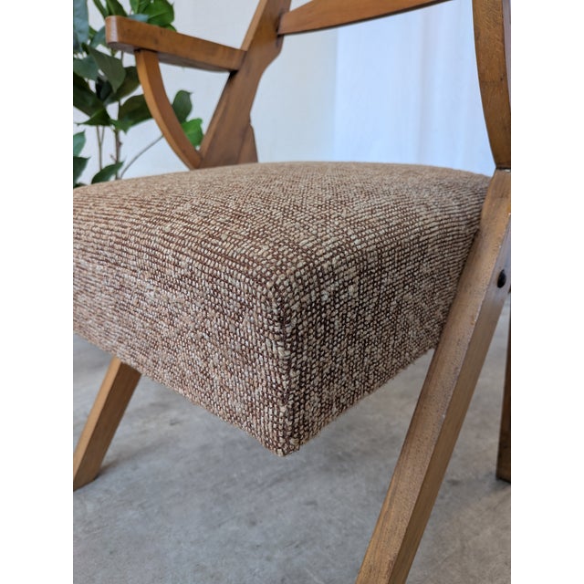 Scandinavian Style Fabric Arcmhair, Former Yugoslavia, 1970s For Sale - Image 9 of 15