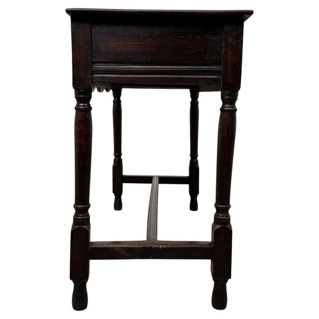 Antique English Oak Side Table, 1700s For Sale - Image 9 of 12