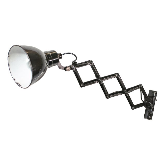 Black Scissor Lamp from Elektroinstala Decín, 1950s For Sale
