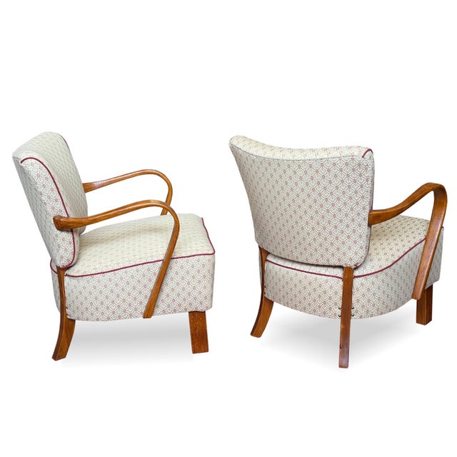 Art Deco Lounge Chairs by Jindřich Halabala for Up Závody, 1930s, Set of 2 For Sale - Image 3 of 12