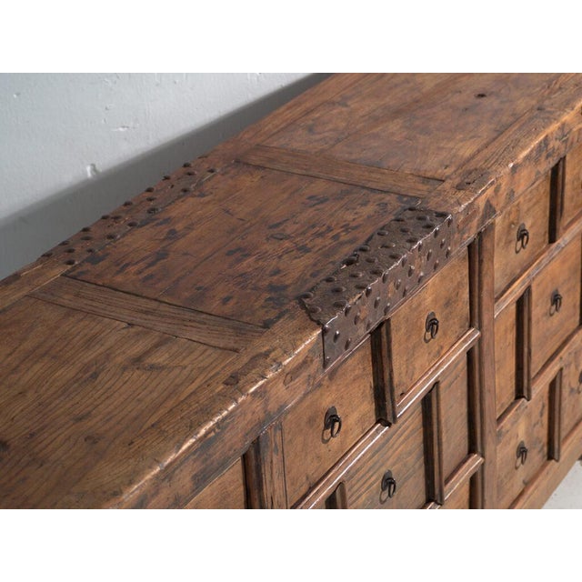 Antique Nine-Drawer Cabinet in Pine Wood, China, 1930s For Sale - Image 4 of 13