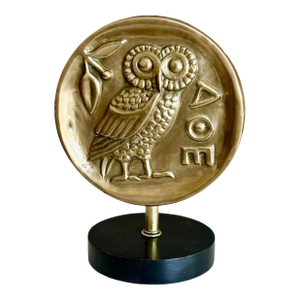Mid Century Greek Athenian Owl Architectural Fragment on Stands