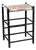 Vintage 1940s Primitive Wooden Stool W/ Black Painted Frame & Premier Egg Mash Feed Sack Seat - 25.5" Tall For Sale
