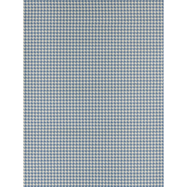Sample - The House of Scalamandré Houndstooth Sisal Wallpaper, Cobalt For Sale